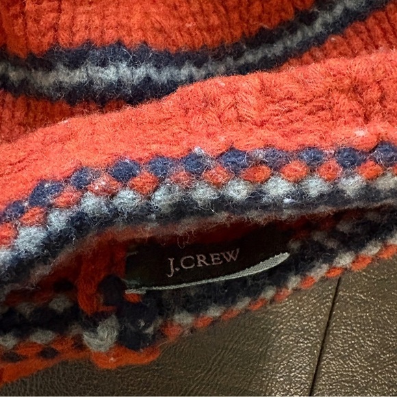 J. Crew Orange and Navy Cozy Knit Beanie - Picture 2 of 6